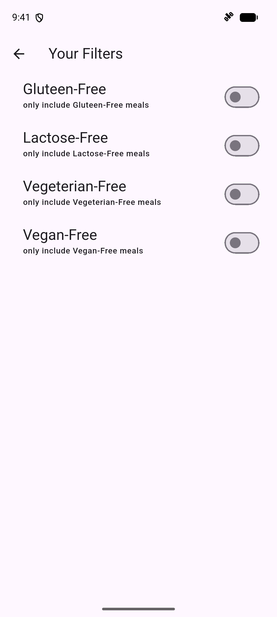 filters Screen